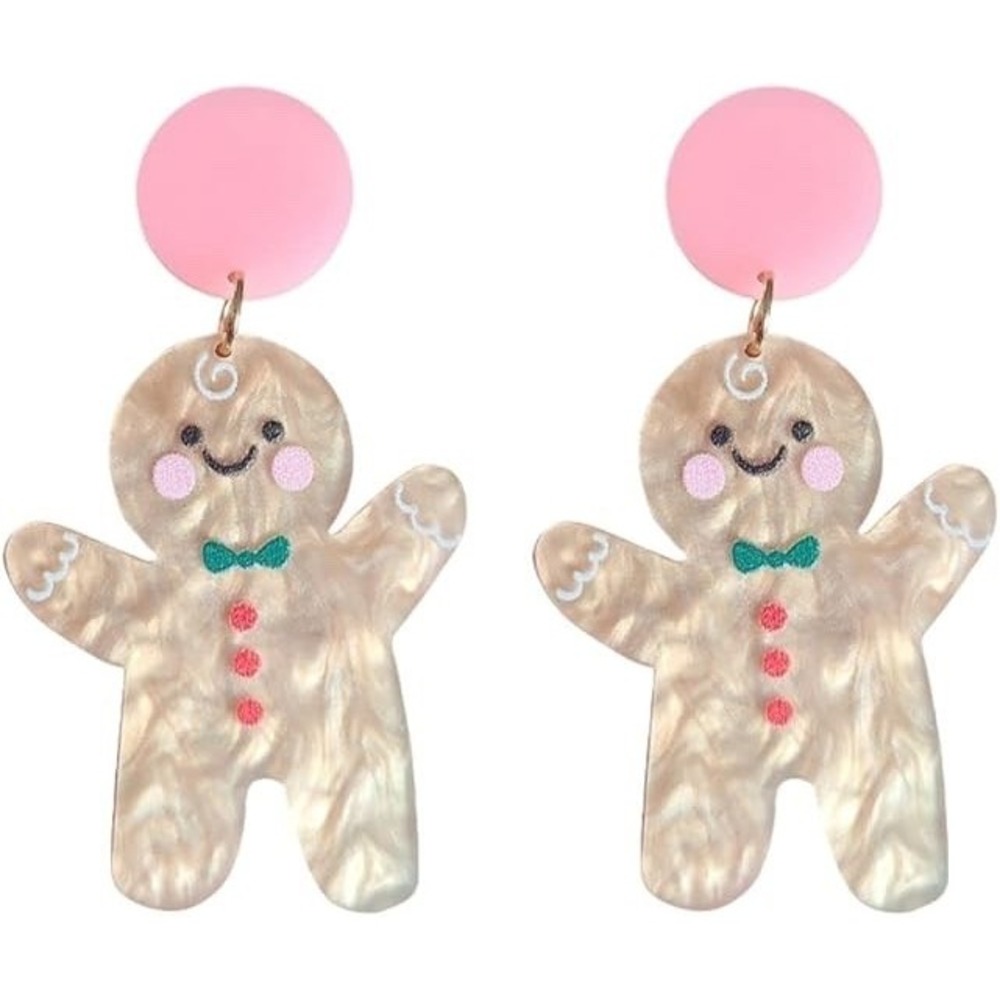 Gingerbread Christmas  Acrylic Earring‎ Christmas Set Gingerbread Jewelry